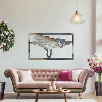 Contemporary Metal Tree Wall Hanging Sculpture For Home Or Office, 8 of 11