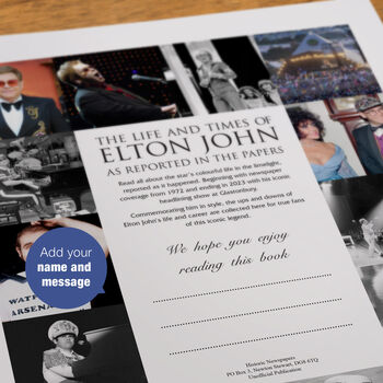 Elton John Personalised Gift Music Legend Deluxe Book, 4 of 11