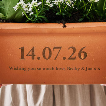Engagement Or Wedding Gift Personalised Terracotta Trough / Window Box, 2 of 2