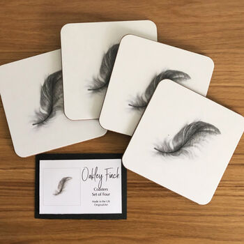 Feather Mini Chopping Board And Coasters Gift Set, 5 of 5