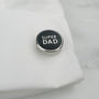 Super Dad Stainless Steel Black Cufflinks, thumbnail 2 of 3