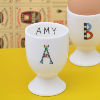 Personalised Bone China Eggcup By Mary Fellows | notonthehighstreet.com