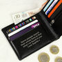 Personalised Message Black Leather Wallet, thumbnail 5 of 5