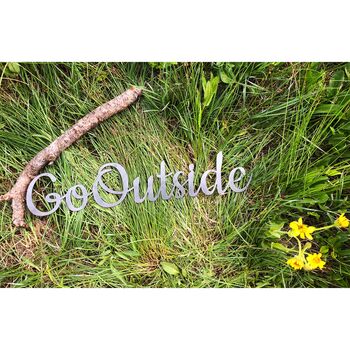 Go Outside Cursive Recycled Raw Steel, 2 of 3