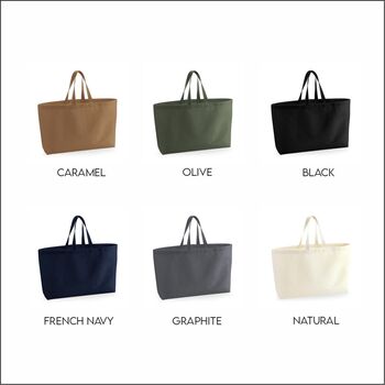 Big Initial Oversized Canvas Tote Bag, 3 of 12