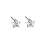 Mini Sterling Silver Diamond Star Stud Earrings, thumbnail 3 of 7