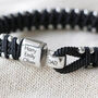 Men's Personalised Black Cord Bead Bracelet In Box, thumbnail 9 of 10