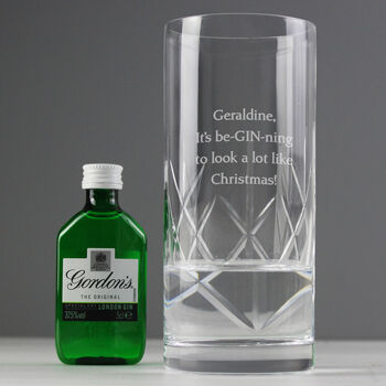 Personalised Cut Crystal Glass And Gin Gift Set, 3 of 6