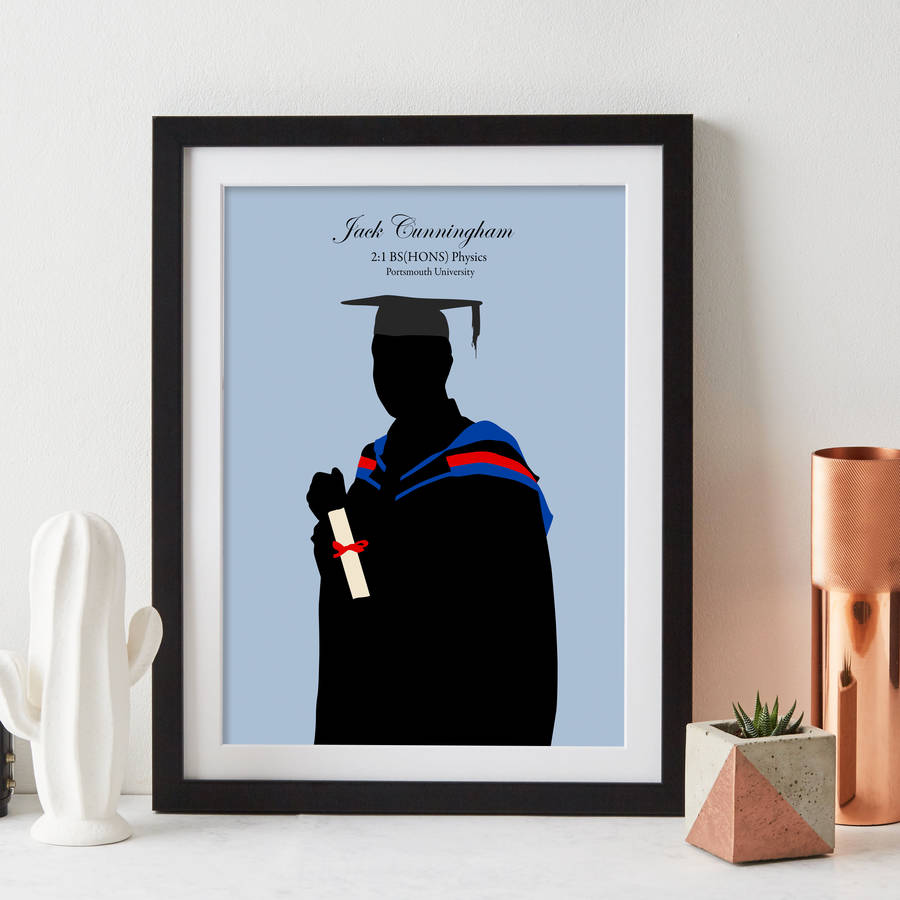 Graduation Silhouette Personalised Print By Betsy Benn ...
