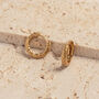 Antique Textured Gold Vermeil Plated Huggie Hoops, thumbnail 7 of 9