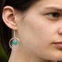 Silver Circles And Reconstituted Turquoise Earrings, thumbnail 1 of 4