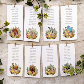 Woodland Animals Table Plan Cards, 2 of 7