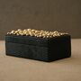 Handmade Leather Box With Golden Bead Detailing, thumbnail 1 of 2