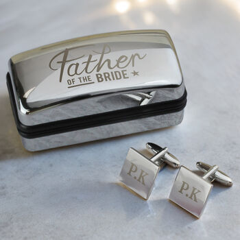 Personalised Father Of The Bride Wedding Cufflinks And, 2 of 3