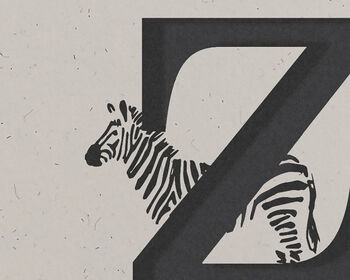 Z Is For Zebra, Alphabet Card, 2 of 2