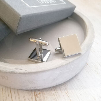 Engraved Square Doodle Artwork Cufflinks, 2 of 4