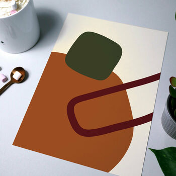 Modern Geometric Print In Brown And Green, 5 of 7