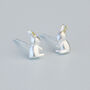 Sterling Silver Rabbit Stud Earrings, thumbnail 2 of 5
