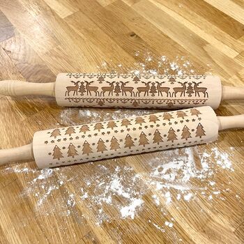 Christmas Wooden Rolling Pin, 3 of 4