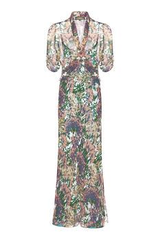 Longline Dress In Fioretta Print Silk Georgette, 2 of 3