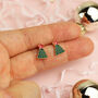 Christmas Tree Message Earring Pair, thumbnail 2 of 6