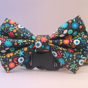 Multicoloured Floral Dog Bow Tie, 4 of 8