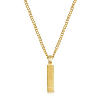 Ridged Totem Men's Necklace 18 K Gold Plated Steel, 3 of 6