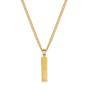 Ridged Totem Men's Necklace 18 K Gold Plated Steel, 4 of 7