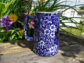 Half Pint Jug In Inglaze Blue Victorian Calico Design, 6 of 6