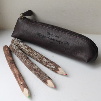 Personalised Leather Pencil Case, 9 of 12