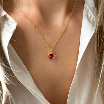 January Garnet Birthstone Crystal Necklace Or Bracelet In Sterling Silver, 4 of 9
