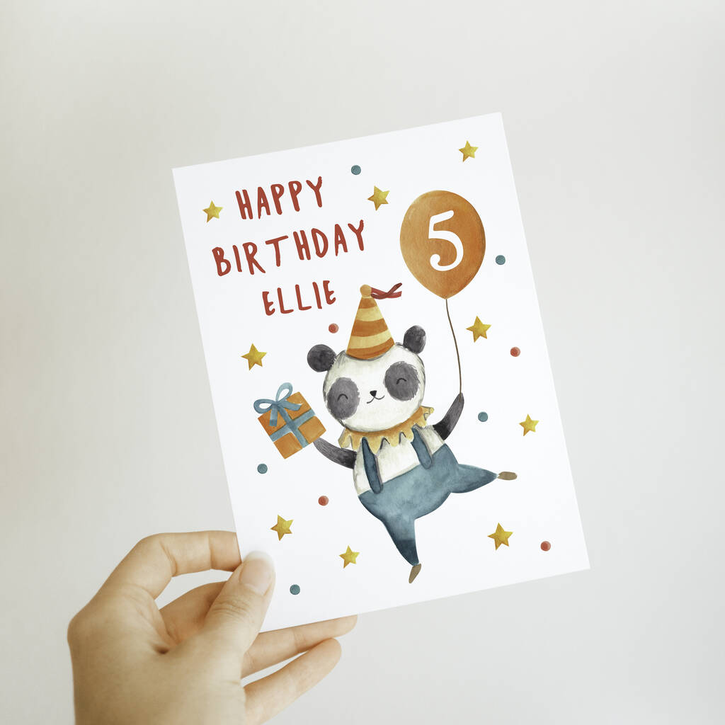 Personalised Panda Children's Birthday Card By Mitzi Prints