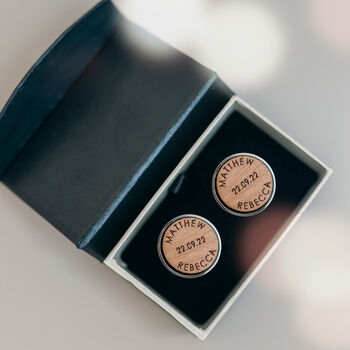 Your Own Words Engraved Personalised Wooden Cufflinks, 2 of 11