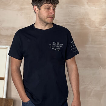 Dad Jokes Up My Sleeve Personalised T Shirt, 3 of 3
