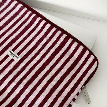 Blushberry Scallop Stripes Towel Laptop Sleeve, 3 of 4