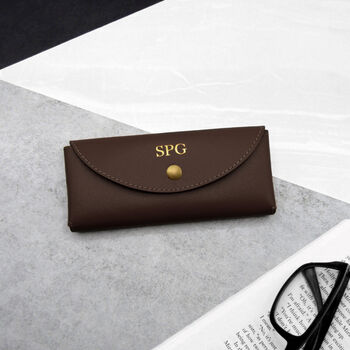 Handmade Personalised Leather Rounded Glasses Case, 9 of 9