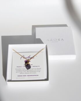 February Birthstone Amethyst Crystal Necklace, 3 of 4