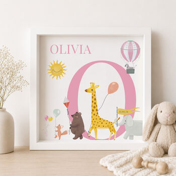 Personalised Safari Parade Name Print For Boy Or Girl, 3 of 8