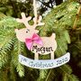 Baby's First Christmas Rocking Reindeer Tree Decoration, thumbnail 5 of 8
