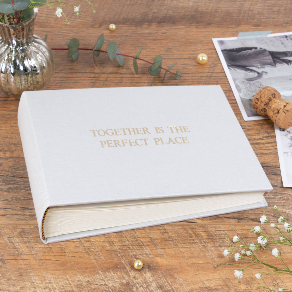 personalised wedding photo album classic linen by harris & jones