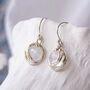 Handmade Silver Fiery Moonstone Drop Earrings, thumbnail 1 of 8
