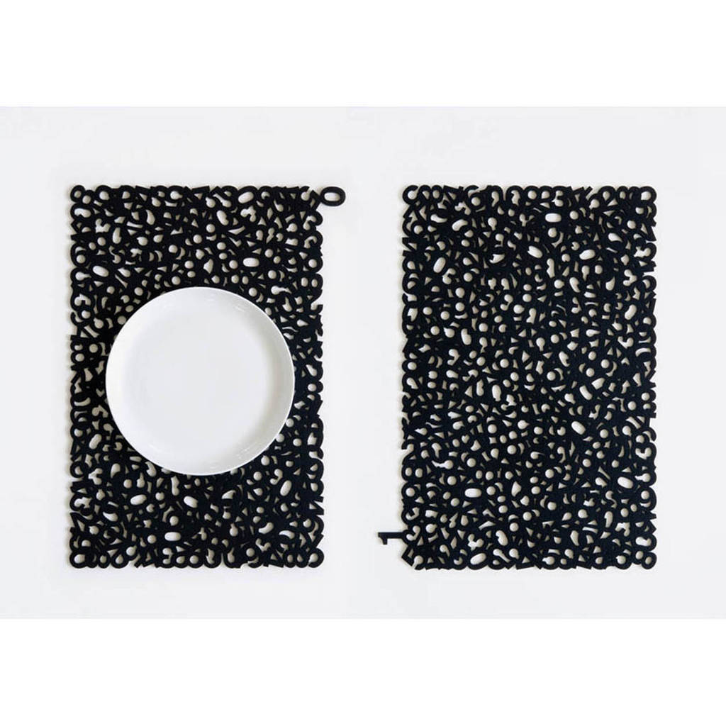 set of four number laser cut felt placemats by toothpic nations