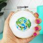 Happy Earth Mini Cross Stitch Kit, thumbnail 5 of 7