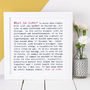 Love Gift 'What Is Love?' Poem Print, thumbnail 1 of 5