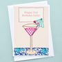 'Cocktail' Personalised Girls Birthday Card, thumbnail 2 of 4