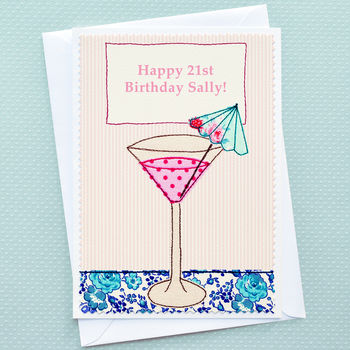 'Cocktail' Personalised Girls Birthday Card, 2 of 4