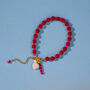 Heart Charm Red And Pink Bead Bracelet, thumbnail 1 of 5
