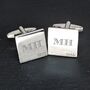 Monogrammed Classic Silver Plated Square Cufflink Set, thumbnail 6 of 6