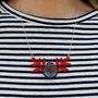 Red And Grey Personalised Floral Acrylic Necklace, thumbnail 6 of 6