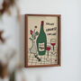 Personalised 60th Birthday Birth Year Illustrated Wine Print, thumbnail 2 of 9